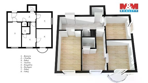 Pronájem bytu 3+1 82 m² Rabasova, Slaný