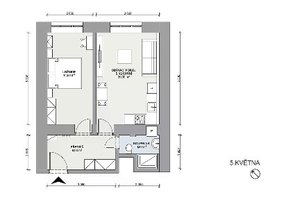 Pronájem bytu 2+kk 48 m² 5. května, Praha - Nusle