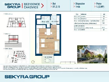 Prodej bytu 1+kk 35 m² Praha - Praha 9