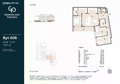Prodej bytu 4+kk 107 m² Schoellerova, Praha - Čakovice