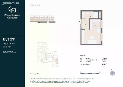 Prodej bytu 1+kk 30 m² Schoellerova, Praha - Čakovice