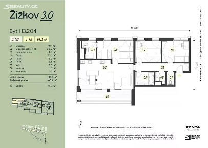 Prodej bytu 4+kk 107 m²