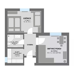 Prodej bytu 2+1 53 m²