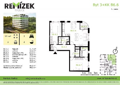 Pronájem bytu 3+kk 94 m² U Komína, Praha - Radlice