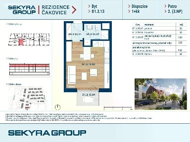 Prodej bytu 1+kk 32 m² Schoellerova, Praha - Čakovice