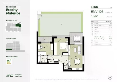 Prodej bytu 2+kk 52 m² Univerzitní, Praha - Malešice