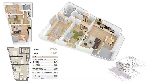Prodej bytu 3+kk 70 m² Příbram - Příbram V-Zdaboř