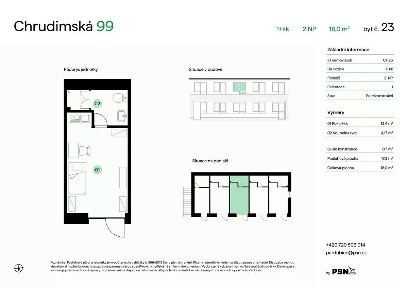 Prodej bytu 1+kk 17 m² Chrudimská, Pardubice - Zelené Předměstí