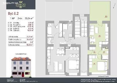 Prodej bytu 2+kk 52 m² Branická, Praha - Braník
