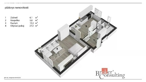 Prodej bytu 1+1 51 m² Střelecká, Hradec Králové