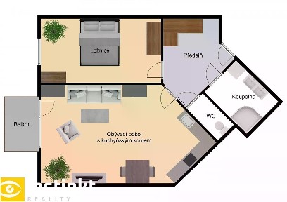 Pronájem bytu 2+kk 57 m² Na Neklance, Praha - Smíchov