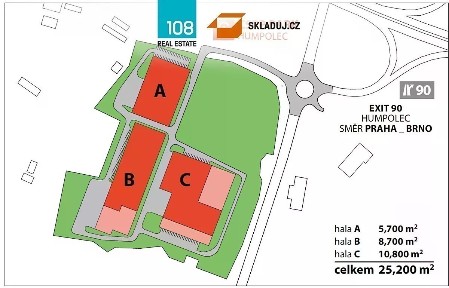 Pronájem skladového prostoru 10800 m²