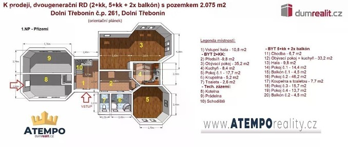 Prodej rodinného domu 253 m², pozemek 2075 m² Dolní Třebonín