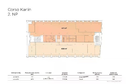 Pronájem kanceláře 409 m² Křižíkova, Praha - Karlín