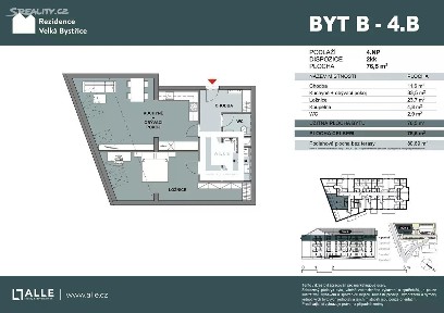 Prodej bytu 2+kk 77 m² Velká Bystřice
