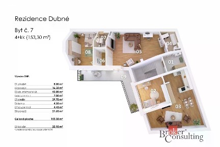 Prodej bytu 5+kk 153 m² Dubné