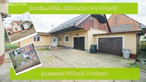 Prodej vícegeneračního domu 283 m², pozemek 1152 m² Vraňany