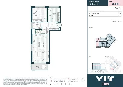 Prodej bytu 3+kk 72 m² Komárkova, Praha - Chodov