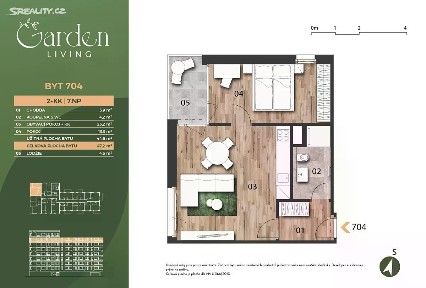 Prodej bytu 2+kk 47 m² Arnošta Valenty, Praha - Černý Most