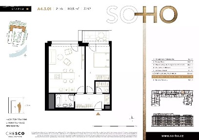 Prodej bytu 2+kk 61 m²