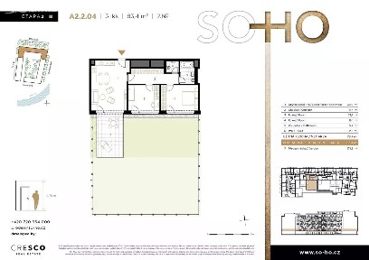 Prodej bytu 3+kk 83 m²
