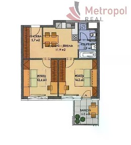 Prodej bytu 2+kk 51 m² Hugo Haase, Praha - Hlubočepy