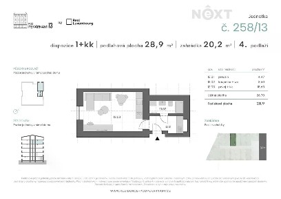Prodej bytu 1+kk 29 m² Pod Pekárnami, Praha - Vysočany