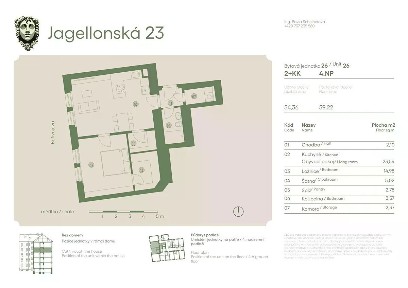 Prodej bytu 2+kk 47 m² Jagellonská, Praha - Žižkov