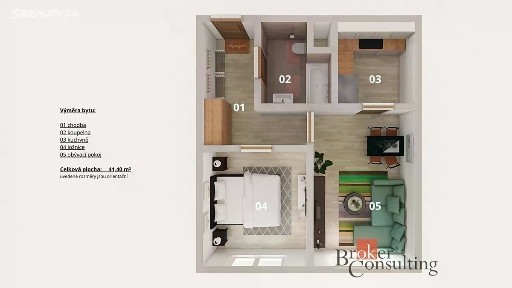 Prodej bytu 2+kk 41 m² U valu, Praha - Ruzyně