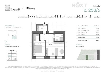 Prodej bytu 2+kk 50 m² Pod Pekárnami, Praha - Vysočany