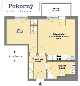 Prodej bytu 2+kk 53 m² Bermanova, Praha - Čakovice