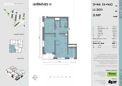 Prodej bytu 3+kk 65 m² Karla Guta, Praha - Uhříněves