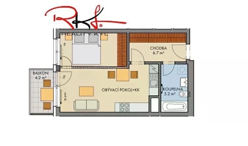 Prodej bytu 2+kk 44 m² Honzíkova, Praha - Dolní Měcholupy