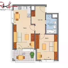 Prodej bytu 2+kk 61 m² náměstí Olgy Scheinpflugové, Praha - Hlubočepy