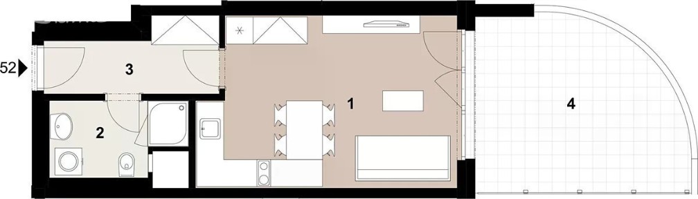 Prodej bytu 1+kk 32 m² Roudnická, Praha - Střížkov