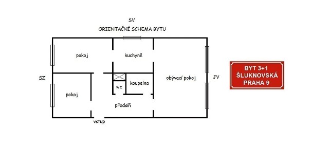 Prodej bytu 3+1 68 m² Šluknovská, Praha - Střížkov