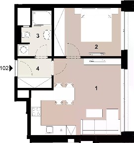 Prodej bytu 2+kk 44 m² U Plynárny, Praha - Michle