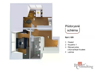 Prodej bytu 2+kk 49 m² Heydukova, Praha - Libeň