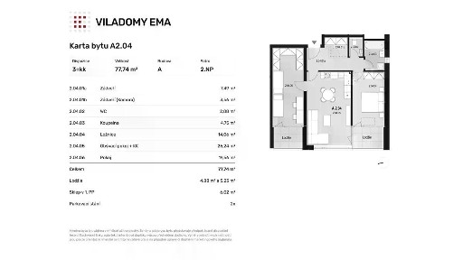 Prodej bytu 3+kk 78 m² U Hájenky, Ostrava