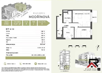 Prodej bytu 3+kk 72 m²