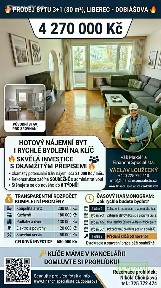 Prodej bytu 3+1 73 m² Dobiášova, Liberec - Liberec VI-Rochlice