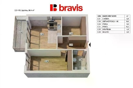 Prodej bytu 2+kk 56 m² Lipůvka