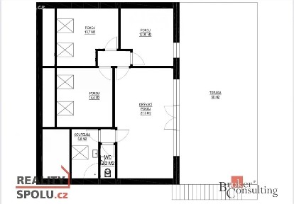 Pronájem bytu 1+kk 40 m²