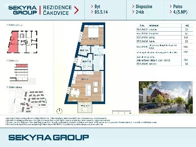 Prodej bytu 2+kk 56 m² Schoellerova, Praha - Čakovice