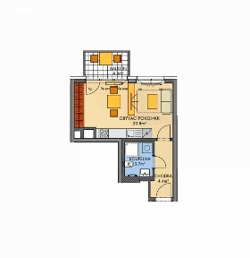 Prodej bytu 1+kk 34 m² Pod Harfou, Praha - Vysočany