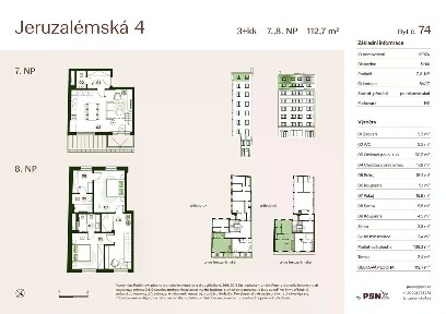 Prodej bytu 3+kk 74 m² Jeruzalémská, Praha - Nové Město