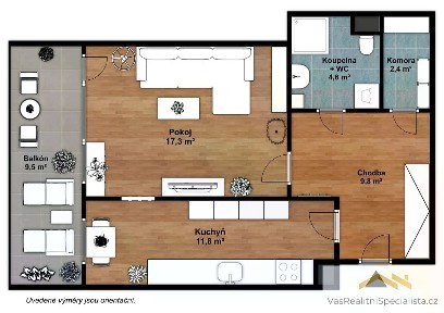 Prodej bytu 1+1 43 m² Katovická, Praha - Bohnice