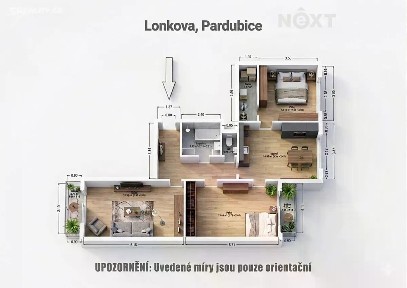 Prodej bytu 3+1 101 m² Lonkova, Pardubice - Polabiny