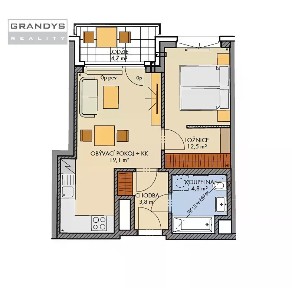Prodej bytu 2+kk 42 m² Bartůňkova, Praha - Chodov