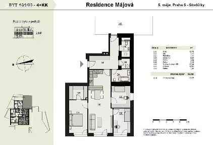 Prodej bytu 4+kk 97 m² 5. máje, Praha - Stodůlky